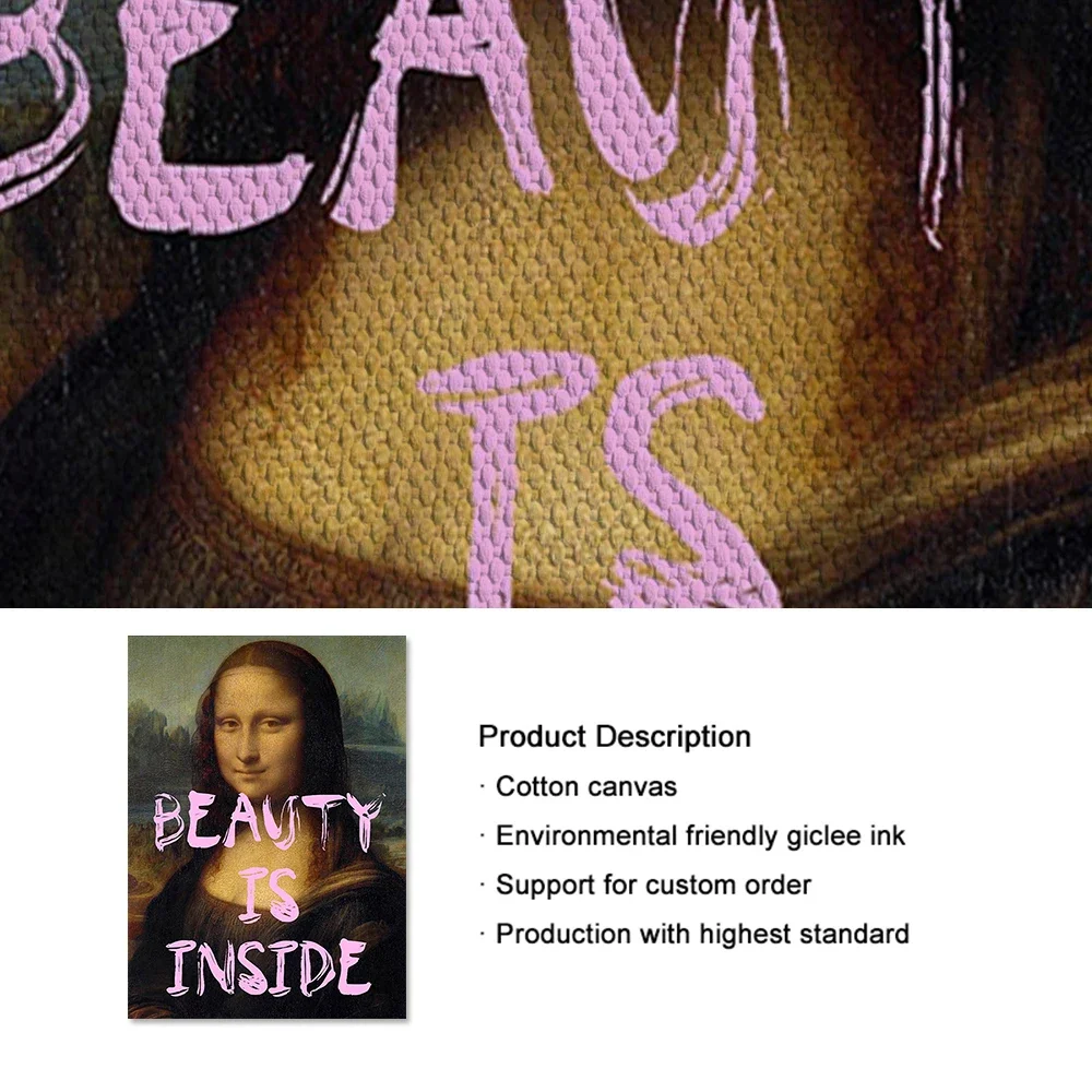 Скандинавская винтажная Настенная картина смешная Мона Лиза HD холст Постер и