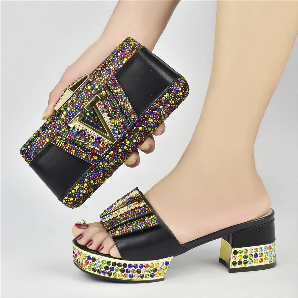 

Удобная итальянская обувь с подходящей сумкой для женщин, итальянская женская Высококачественная свадебная обувь и сумка в африканском ст...