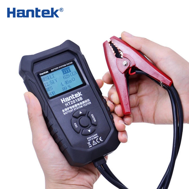 

6V/12V/24V Car Hantek HT2018B Car Battery Tester Load Batteries Test Analysis Performance Start Lead-Acid Performance Test Tool