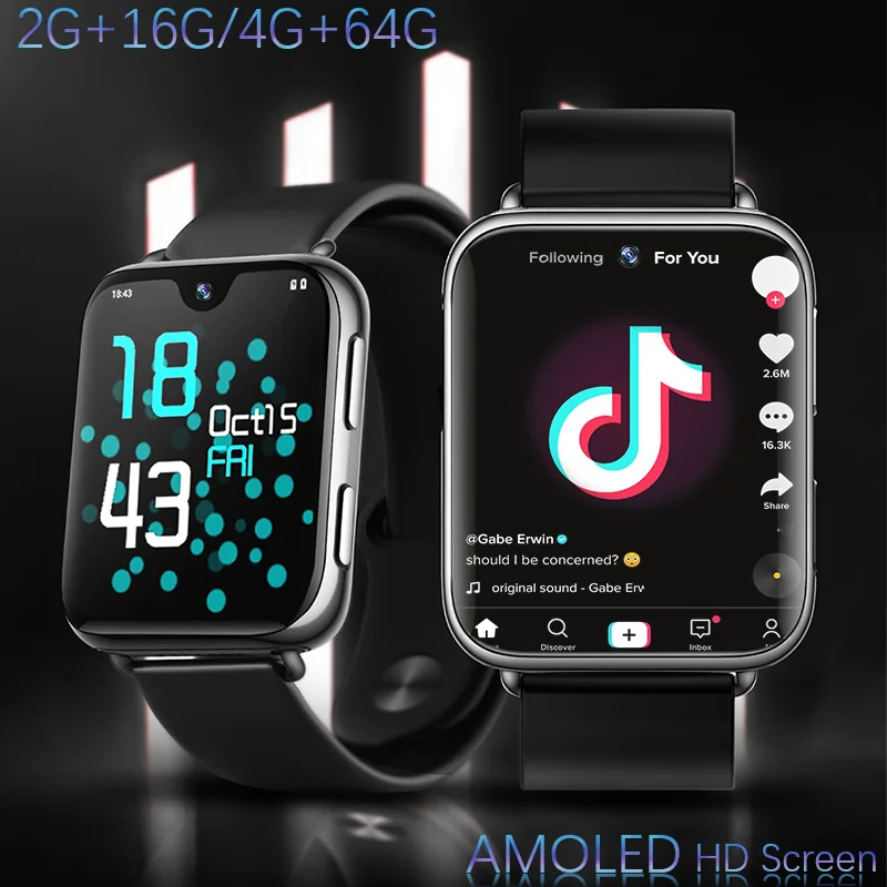 Price Reloj inteligente I3 4G con Pantalla AMOLED de gota de agua, para Android OS, WiFi, descarga por aplicación, videollamada, 64G, para Apple, IOS y Xiaomi