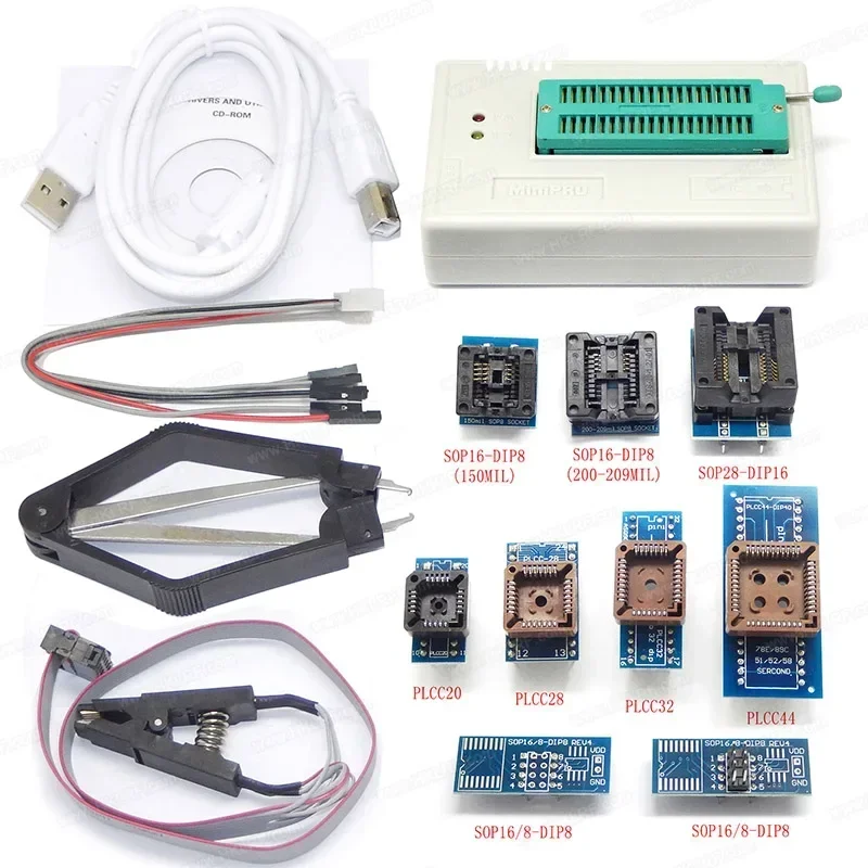 Горячий программатор NAND Flash EEPROM TL866II PLUS с розетками