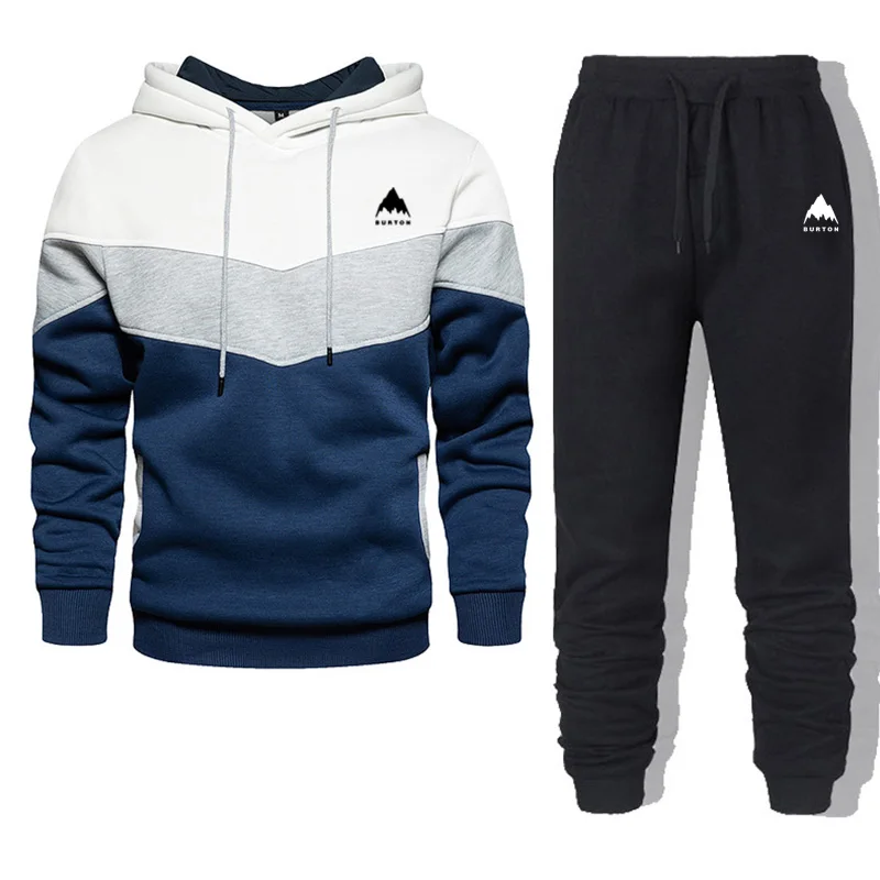 

Casual Suit Autumn and Winter Men's Brand BURTON Track suit Men's Hoodie+Jogging Pants Men's Fashion Fitness Jogging Sportswear