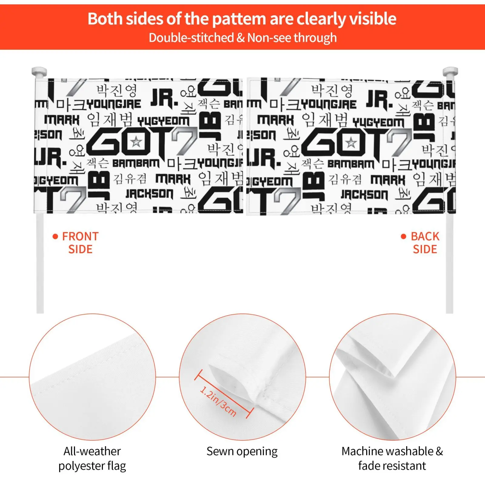 Украшение для улицы Got7 флаг автомобиля Kpop корейский поп бэмлам Джексон Jr Mark Youngjae