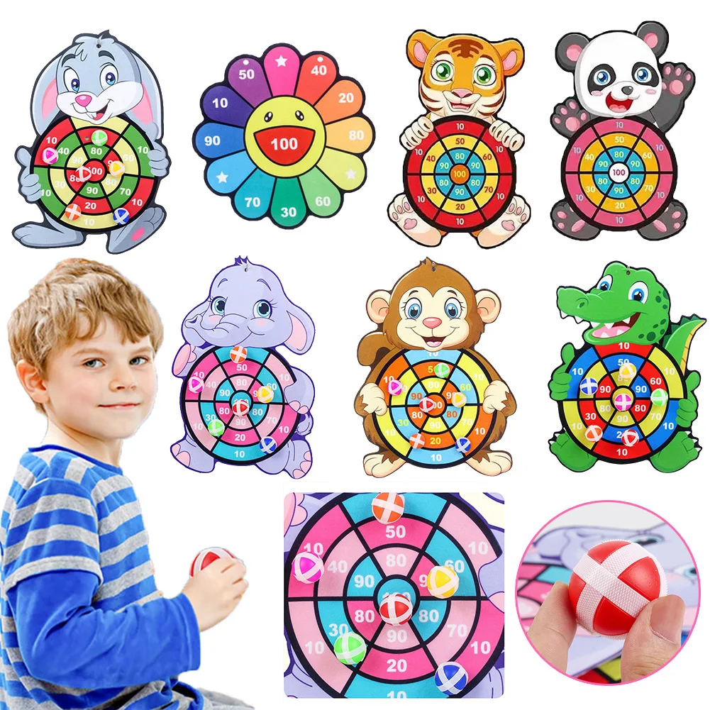 

Children's Family Interactive Educational Toys Creative Funny Cartoon Dart Plate Dart Target Suit with3 Balls Kids Birthday Gift