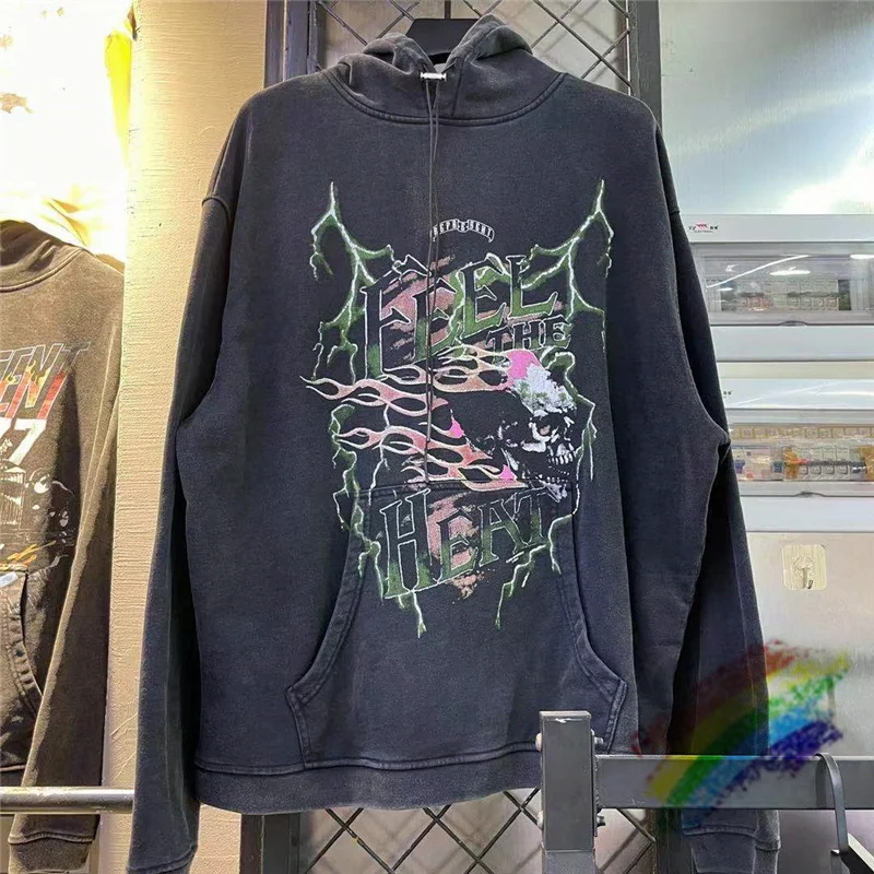 

2021fw Represent Vintage Hoodie Men Women 1:1 High Quality Sweatshirts Lightning Skull Print Pullover Represent Hooded