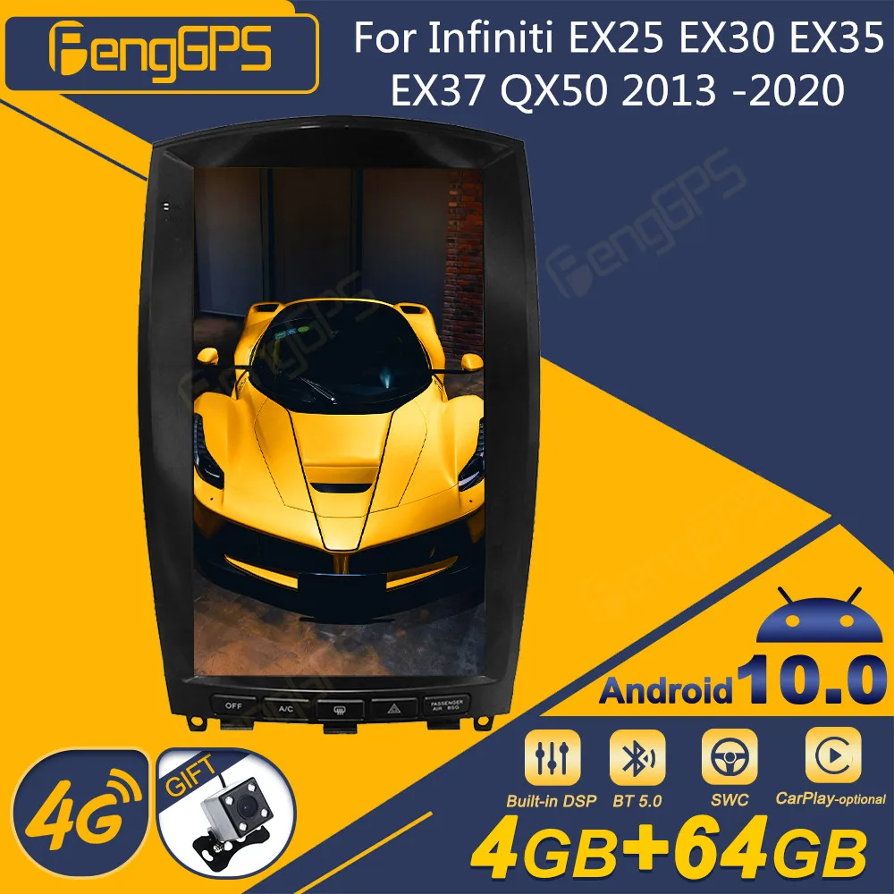 

For Infiniti EX25 EX30 EX35 EX37 QX50 2013 -2020 Android Car Radio Tesla Screen 2Din Stereo Receiver Autoradio Multimedia Player