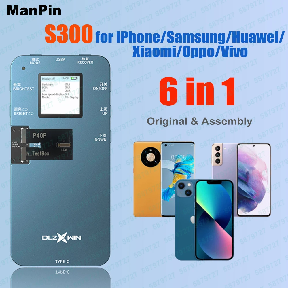 

Приставка-тестер S300 3 в 1 для iPhone, Huawei, Samsung, сенсорный экран, дисплей TP 3D, сенсорное тестирование, восстановление истинных тонов 13 Mini 12 Pro Max 8 7 6S