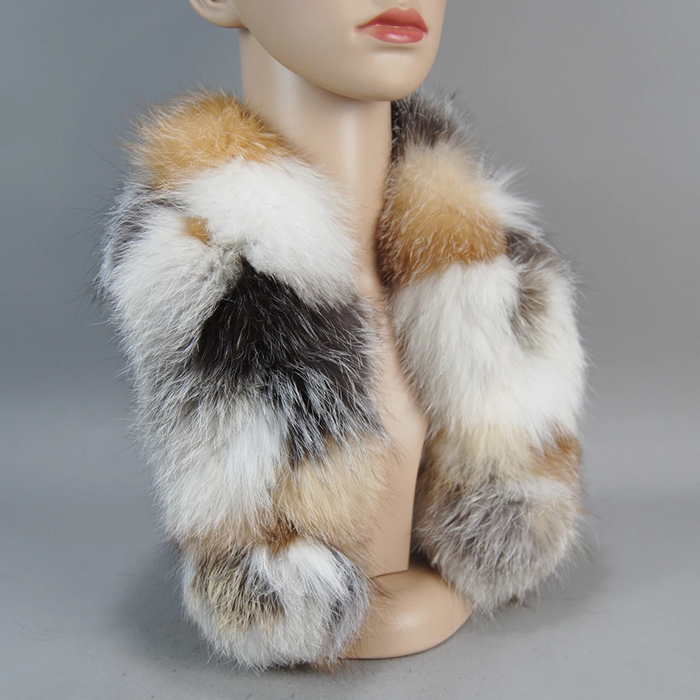 Женские черные лисьи шарфы