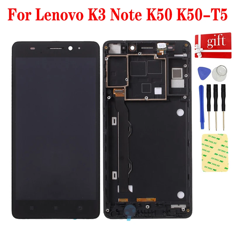 

5.5" For Lenovo K3 Note K50-T5 K50-t3s K50-T LCD Display Panel Module Touch Screen Digitizer Sensor Glass Assembly with Frame