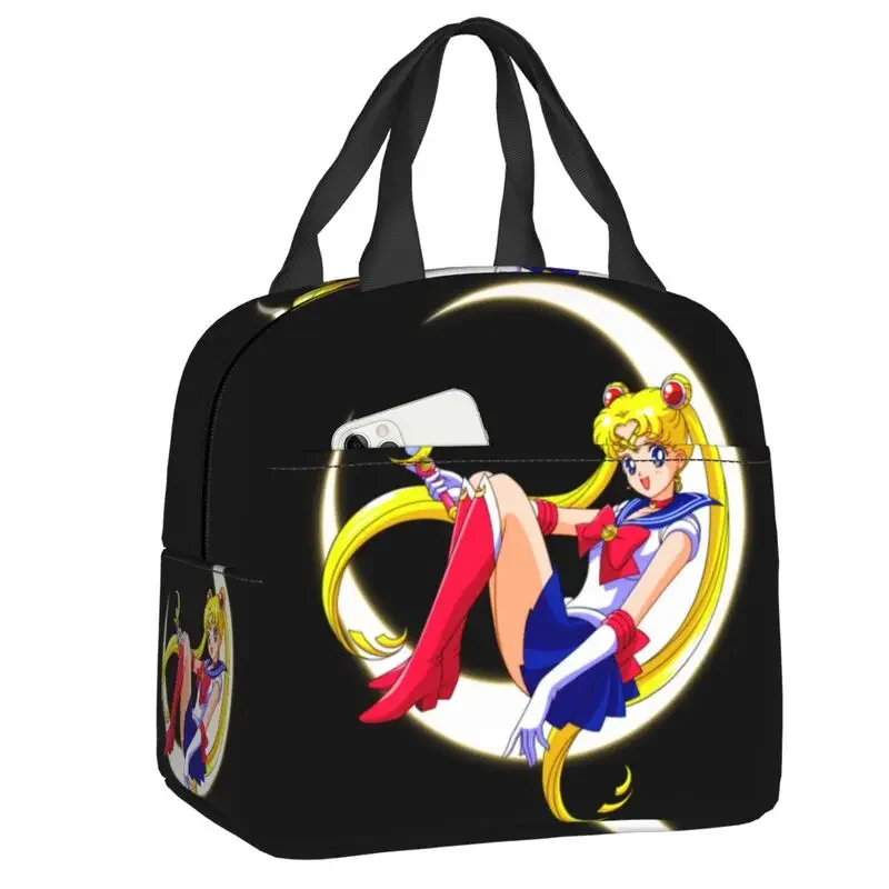 

Персонализированная Аниме Сумка Для ланча с изображением моряков из мультфильмов Луны, Женский термоохлаждающий изолированный Ланч-бокс для взрослых и офиса