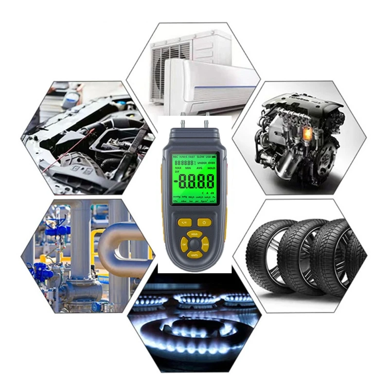 Цифровой ручной манометр HVAC Air Vacuum/Gas дифференциальный Mete KXRE