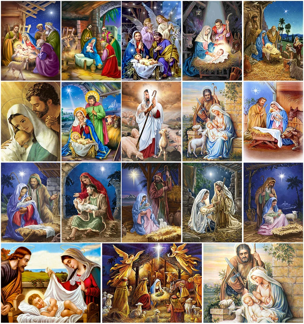 

5D DIY diamante pintura religiosa madre e hijo círculo completo bordado de diamantes punto de cruz mosaico Home Decoration