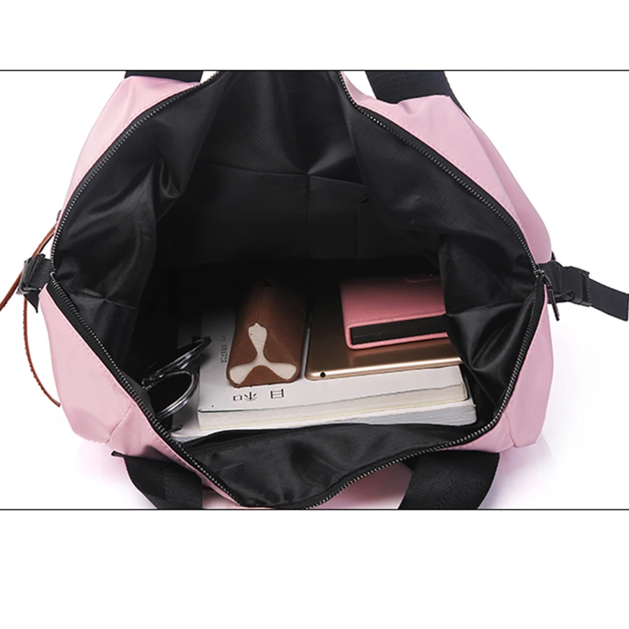 Casual Nylon Waterproof Backpack Women High Capacity Travel Book Bags for Teenage Girls Students Pink Satchel Mochila Bolsa 2022