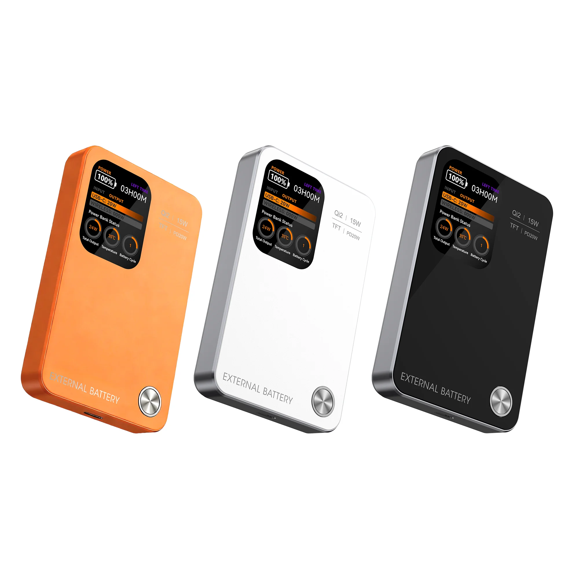 Магнитный Power Bank Qi2 с датчиком температуры NTC, TFT-экраном и беспроводной быстрой зарядкой для MagSafe, iPhone 17, iWatch (art.: 3920dbcc08fba) - 3920dbcc08fba