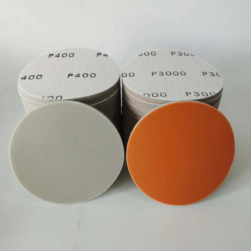 5 Inch Sponge Sandpaper 1000 2000 And 3000 Grit Car Paint Surface Polishing Beauty Dry Grinding Disc Back Flocking Self-adhesive