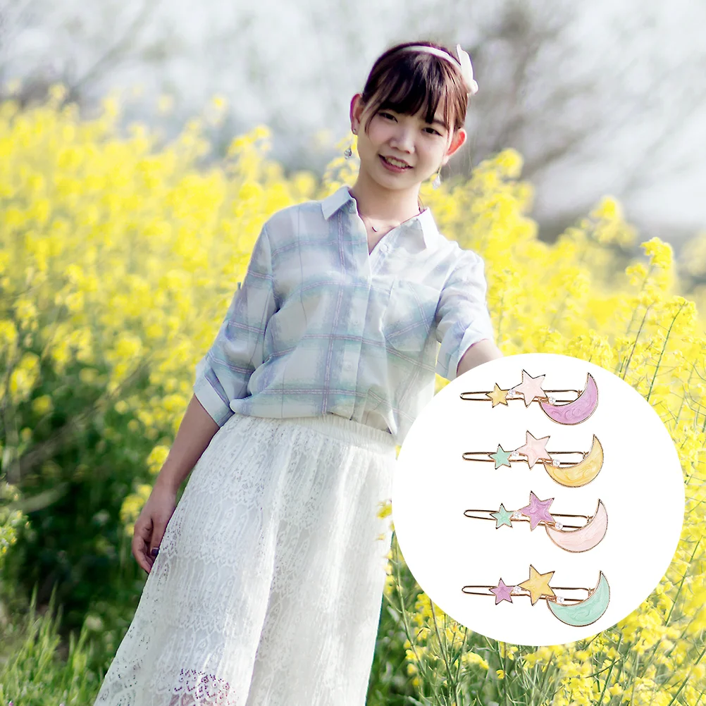 

4 Pcs Hairpin Decorations Accessories Bridal Pieces Bobby Rhinestone Clip Rhinestones