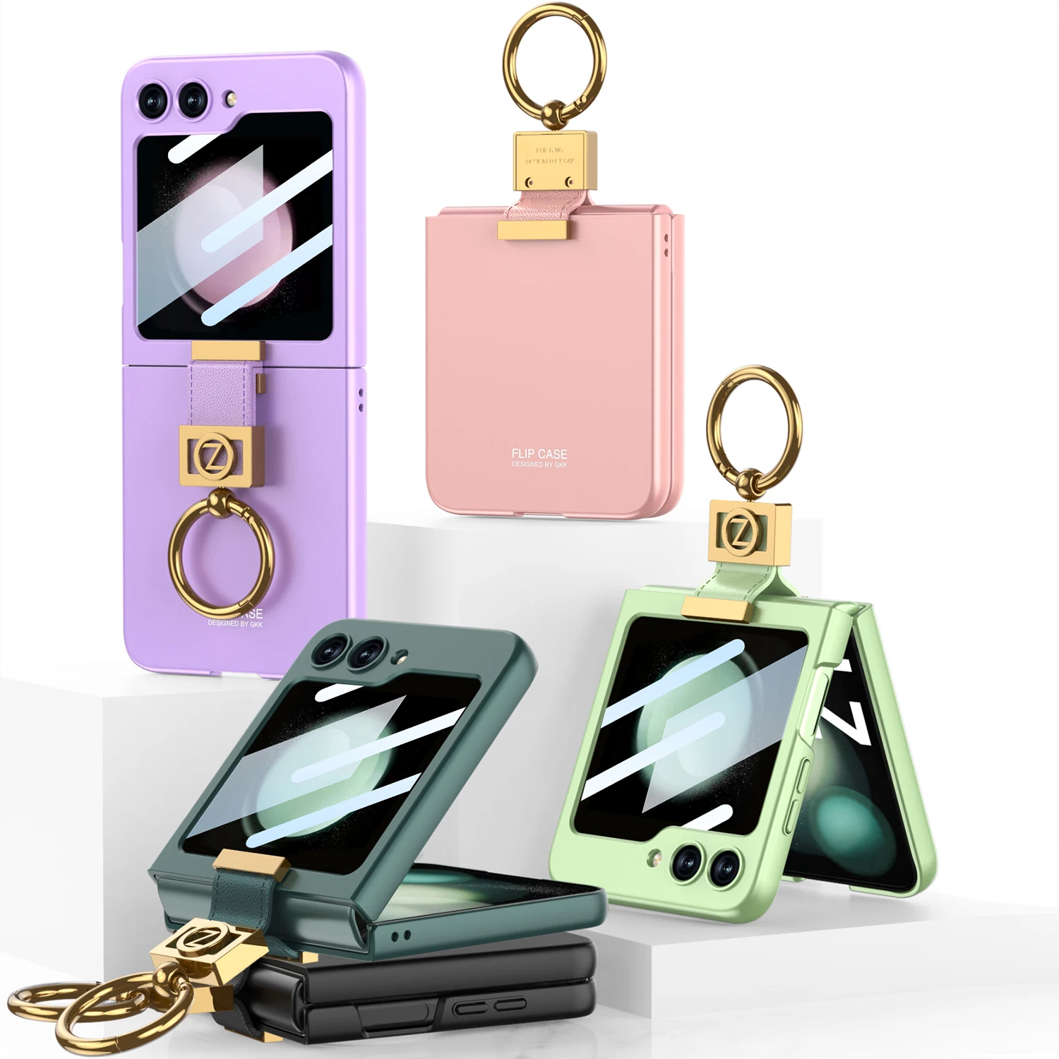 

Case Suitable For Samsung Z FLIP 5, 4, 3 Models Ultra-Thin Shockproof Phone Case With Ring Holder And Soft Touch