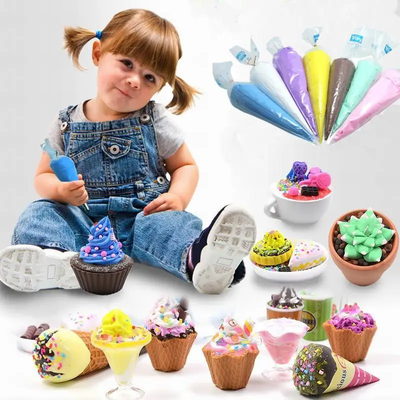 

7 Colors Plasticine DIY Cheap Clay Chocolate Cake Fimo Soft Clay Kids Toys & Games Polymer Modelling Dough Dough Mold Set