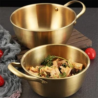 stainless steel noodles bowl ramen pot vegetable salad mixing bowl cooking soup pot with handle kitchen storage salad bowl
