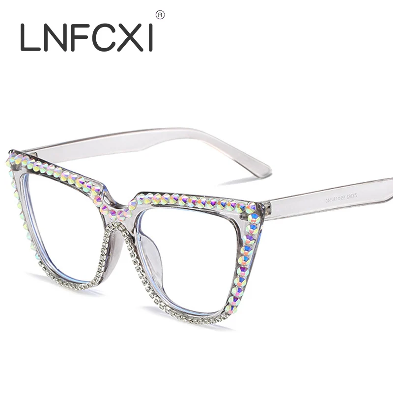 

LNFCXI красочная фоторамка для женщин 2022 новый роскошный дизайн бренда бриллиантовые линзы Женские оправы для очков для женщин