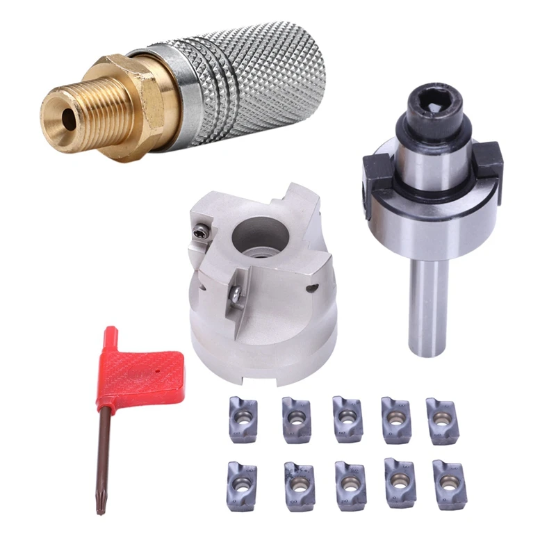 

Hot 1 Set Right Angle Shoulder Face Mill Cutter Carbide Inserts & 1 Pcs Extended Pcp Air Charging Adapter Socket