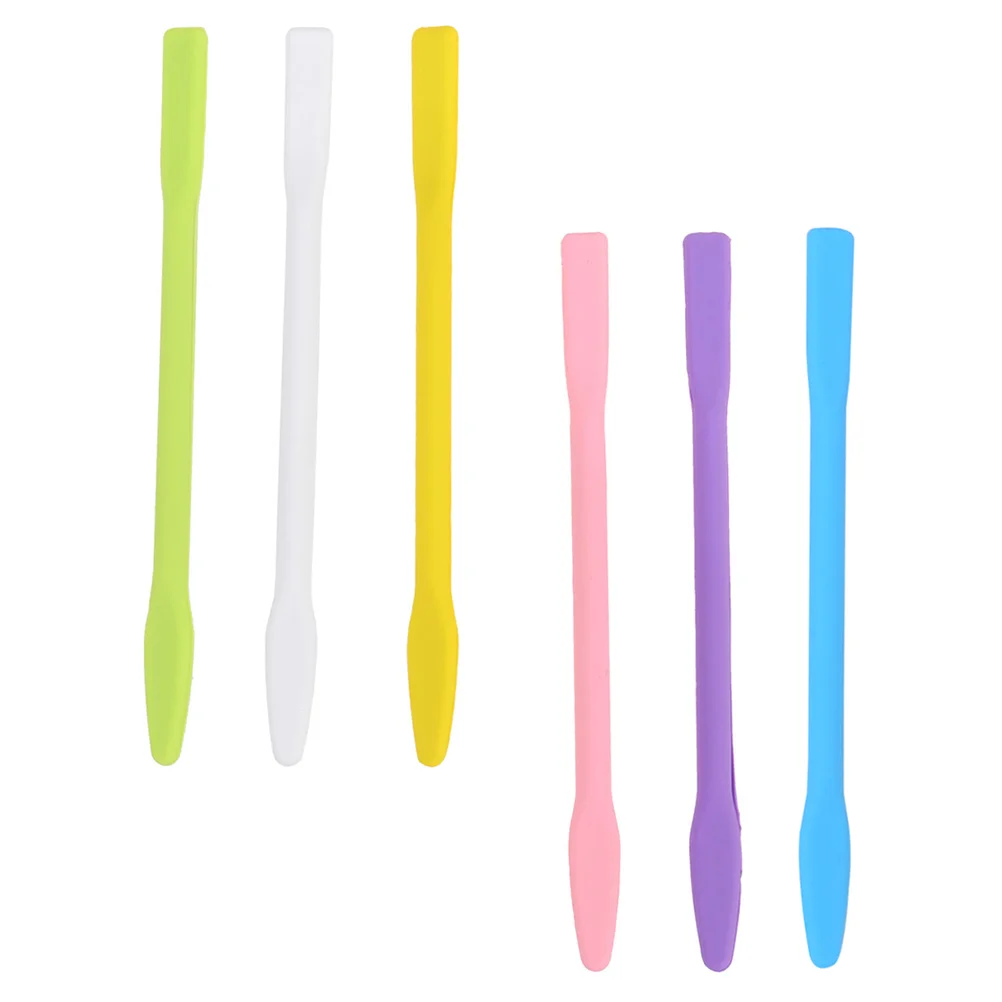 

6 Pcs Silicone Stirring Rod Basting Brush Mask Mixing Supplies Tool Tools Silica Gel Sticks DIY Makeup