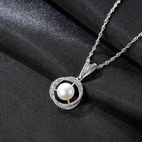 meibapjreal freshwater pearl geometric pendant necklace 925 solid silver gold plated fine jewelry for women