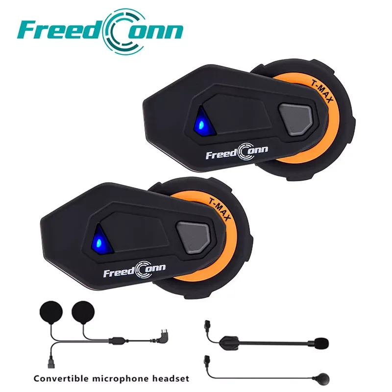 

Мотогарнитура FreedConn T-max для шлема, Bluetooth-гарнитура с FM-радио, переговорное устройство для мотоцикла, 6 водителей