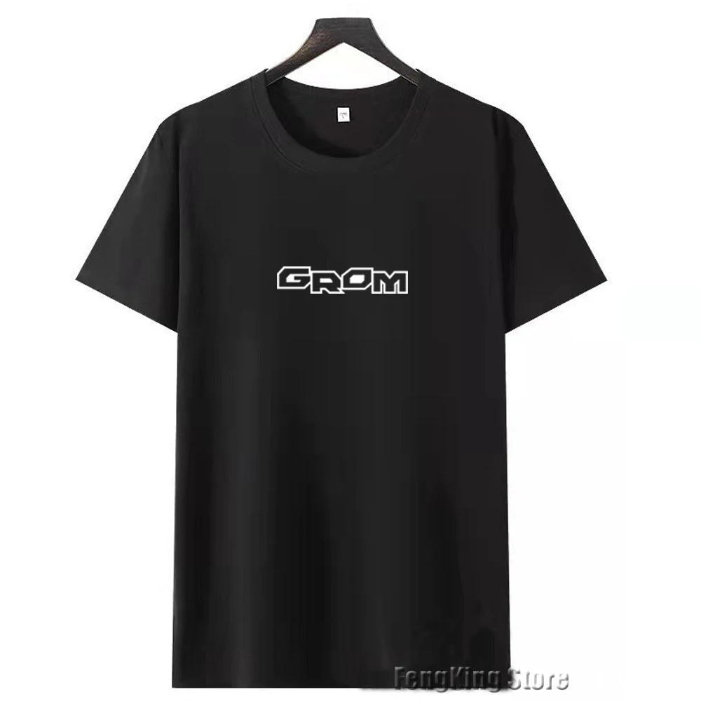 

For CROM New Combed Cotton Short Sleeve T-shirt Men's Round Neck Printed Logo T-shirt