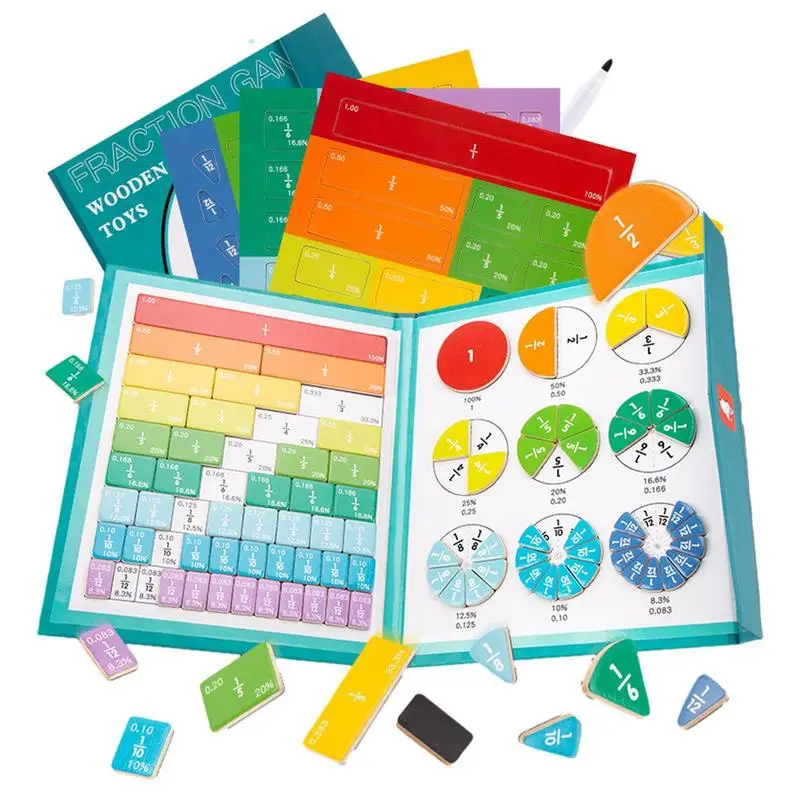 

Math Manipulative Magnetic Learning Educational Toys Fraction & Percent Strips & Bars Fraction Manipulatives Class Set For