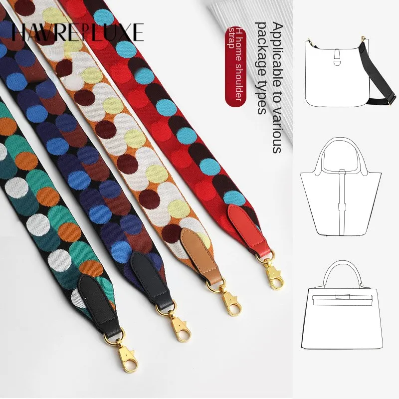 Bag Shoulder Strap Transformation Canvas crossbody Bag Strap for women's bag Polka Dot Niche replacement Strap Accessories