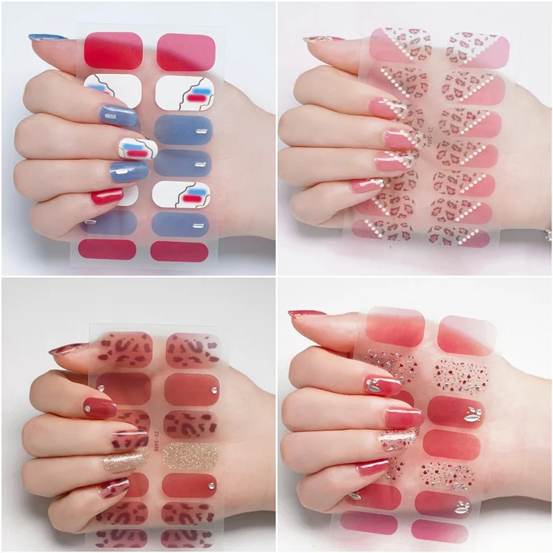

Baking-Free Gel Imitation Diamond Nail Stickers Full Stickers Waterproof Nail Applique Japanese Three-Dimensional Gilding Nail