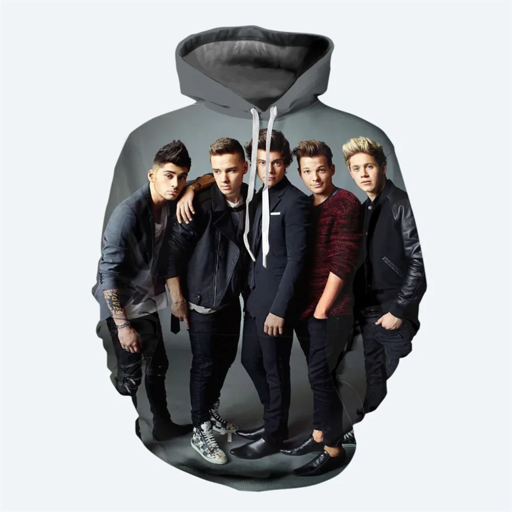 New Singer Band Men's Hoodie 3D Printed One Direction Pattern Sweater Street Fashion Hip Hop Style Casual
