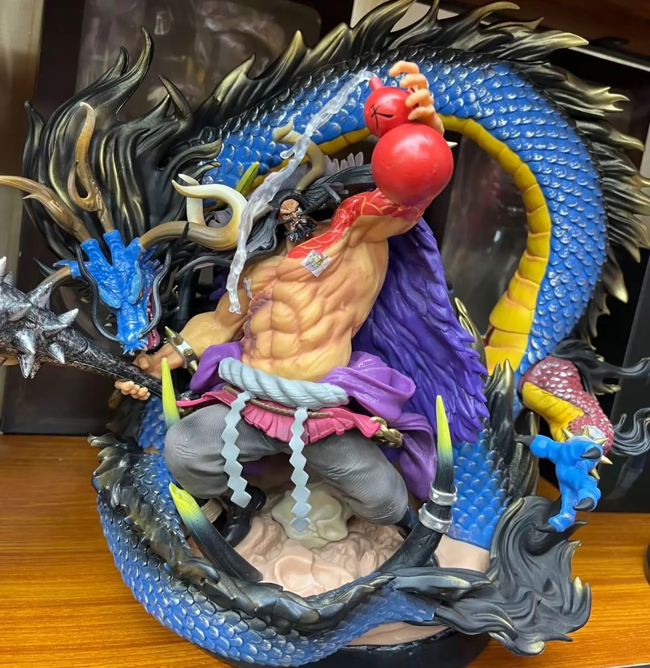 Фото 30 см новая цельная аниме-фигурка Kaidou, периферийная модель, сцена, статуя, украшение для рабочего стола, детские подарки на день рождения, игрушки №5