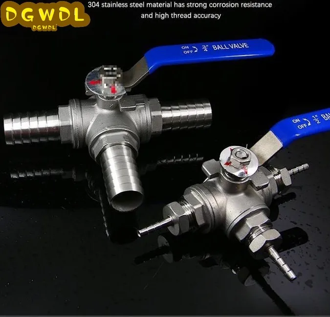 1/2 &quot3/4&quot шланг с зазубринами из нержавеющей стали L/T-портовый 3-ходовой разъем