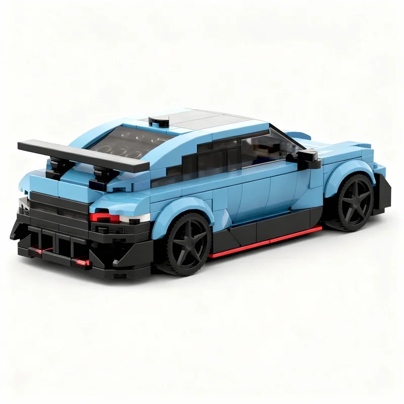 Фото Набор для сборки 354 детали MOC City Champions: Суперкар Hyundai Ioniq 6 N, широкая модель с 8 штырьковыми соединениями, технологичный конструктор DIY, подарочный набор для демонстрации №3