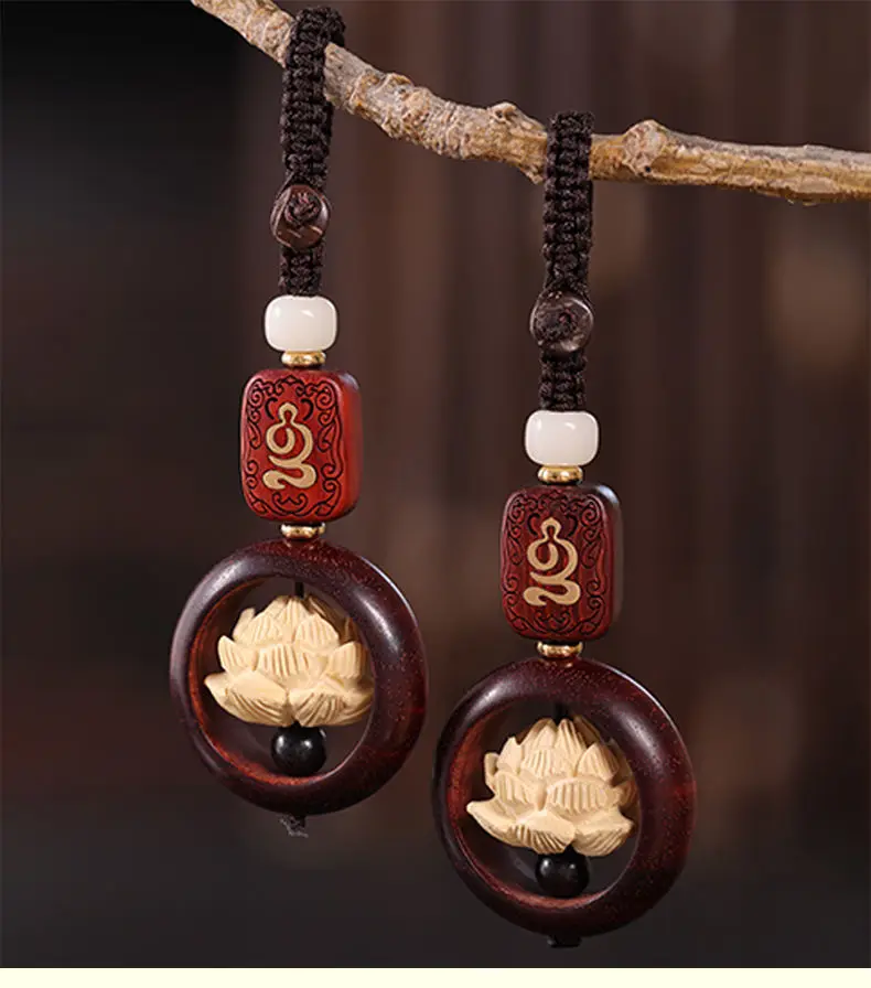 Винтажные аксессуары для брелоков деревянный брелок с бусинами Будды на удачу