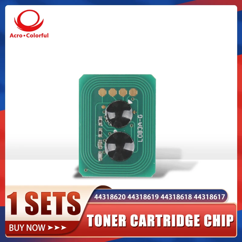 

1 Set Compatible 44318620 44318619 44318618 44318617 Toner Chip For OKI ES7411 ES3032 Printer Cartridge