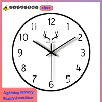 high quality nordic creative wall clock no punching round plastic wall clock glass mirror modern design home room decoration