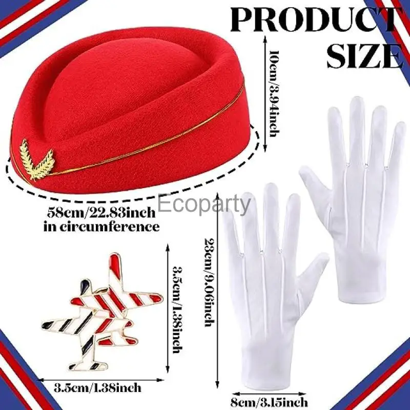 2024 женские аксессуары для костюма стюардессы Хэллоуина Женская летная