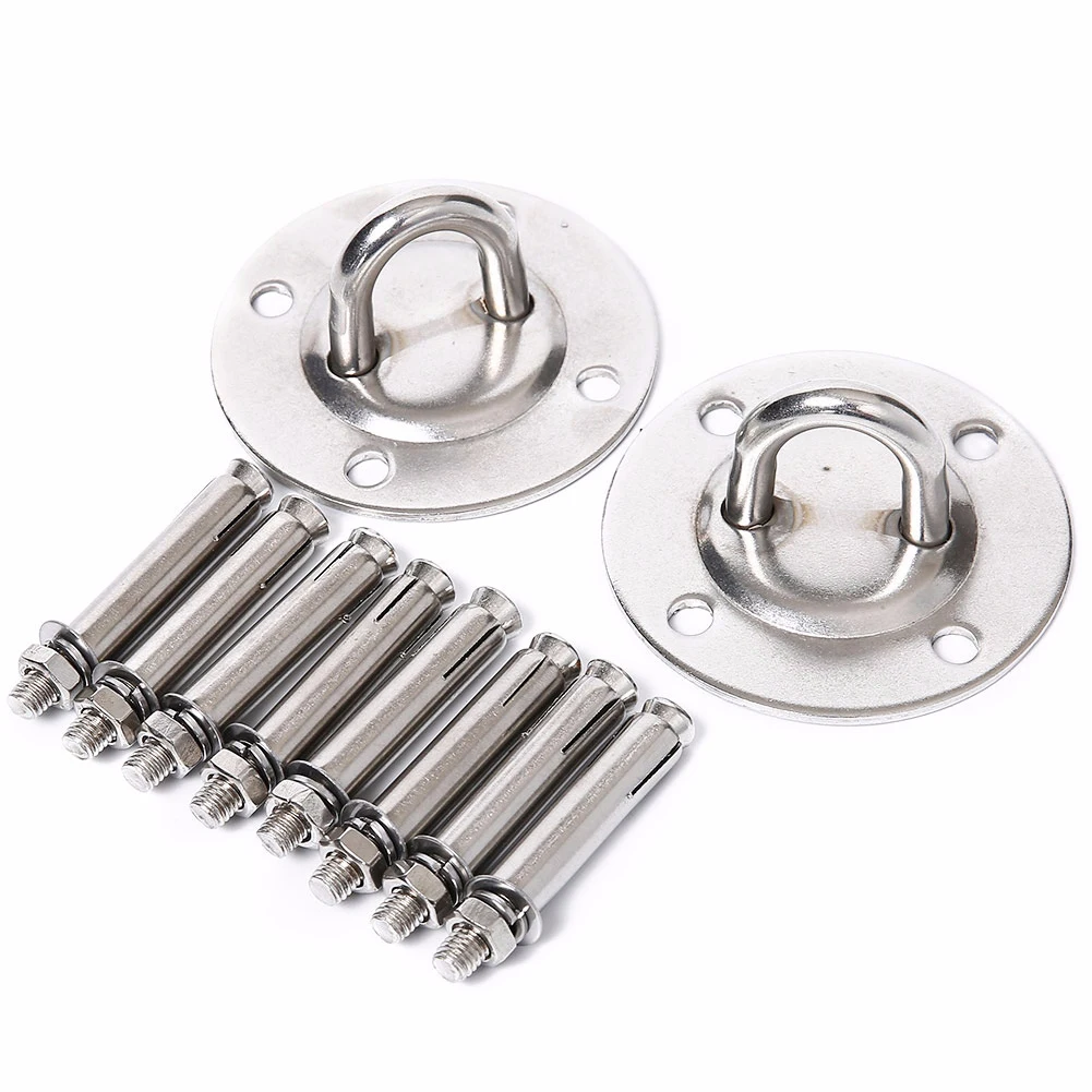 

2set Hammock Mounting Hook Strong Bearing Ceiling Wall Fixed Buckle Swing Fan Anchor Stainless Steel Aerial Hanging Plate Yoga