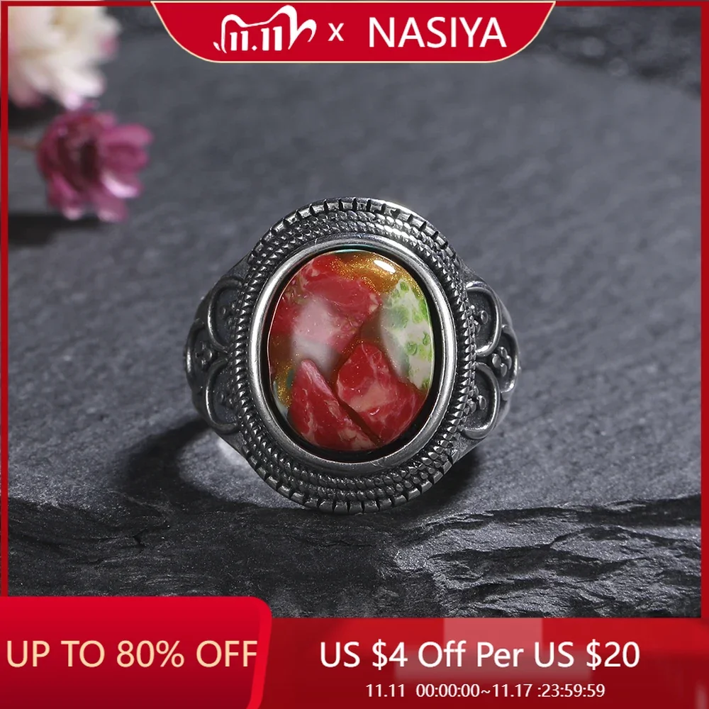 

Кольцо из серебра 925 пробы с натуральным императорским камнем