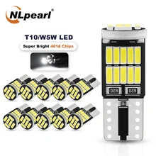 Nlpearl 2/10x W5W T10 Led-lampen Canbus 4014 Smd 6000K 168 194 Led 5w5 Auto Interieur Dome reading Kentekenverlichting Signaal Lamp