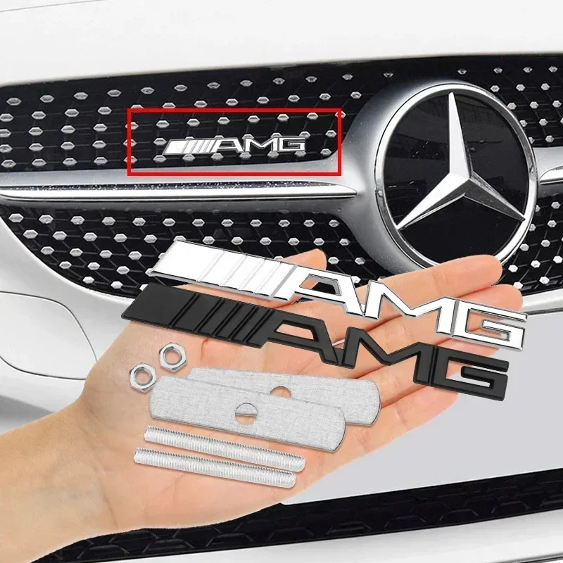 1 шт. эмблема на переднюю решетку наклейки для Mercedes Benz AMG Logo W204 W205 W210 W211 W212 W213 W167 W176