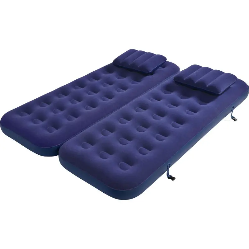 

Navy Blue 3 in 1 Inflatable Flocked Air Mattress with Pillows