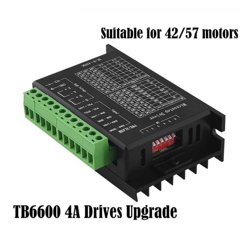 

TB6600 улучшенный цифровой драйвер двигателя 4A, 2-фазный шаговый контроллер двигателя для 42 57, замена шагового двигателя для TB6600
