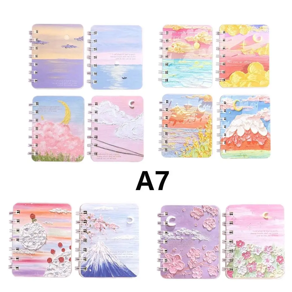 

A7 2pcs Stationery Fashion Journal Diary Painting Chinese Style Landscape Notebook Planner Pocket Coil Book