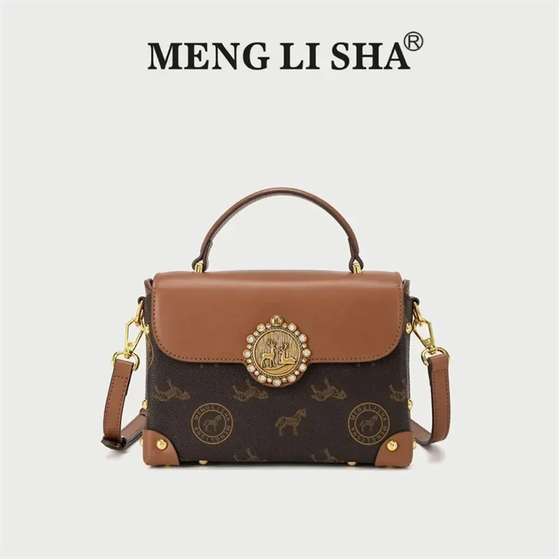 

Luxury Brand Retro Contrast Color Box Bag Women's Bag 2023 New Advanced Portable Shoulder Messenger Bag Gg Cc Sac