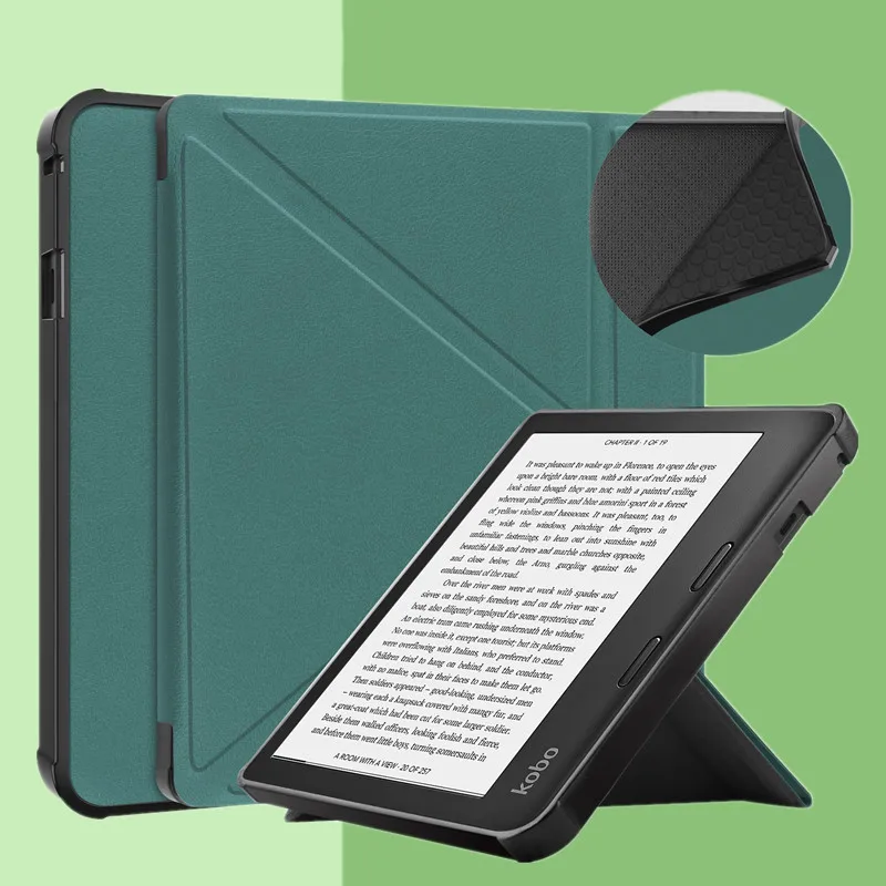 

For Kobo Sage E-book Reader Protective Cover 8 Inches Silicone Soft Shell All-inclusive Bracket Tpu Leather Case