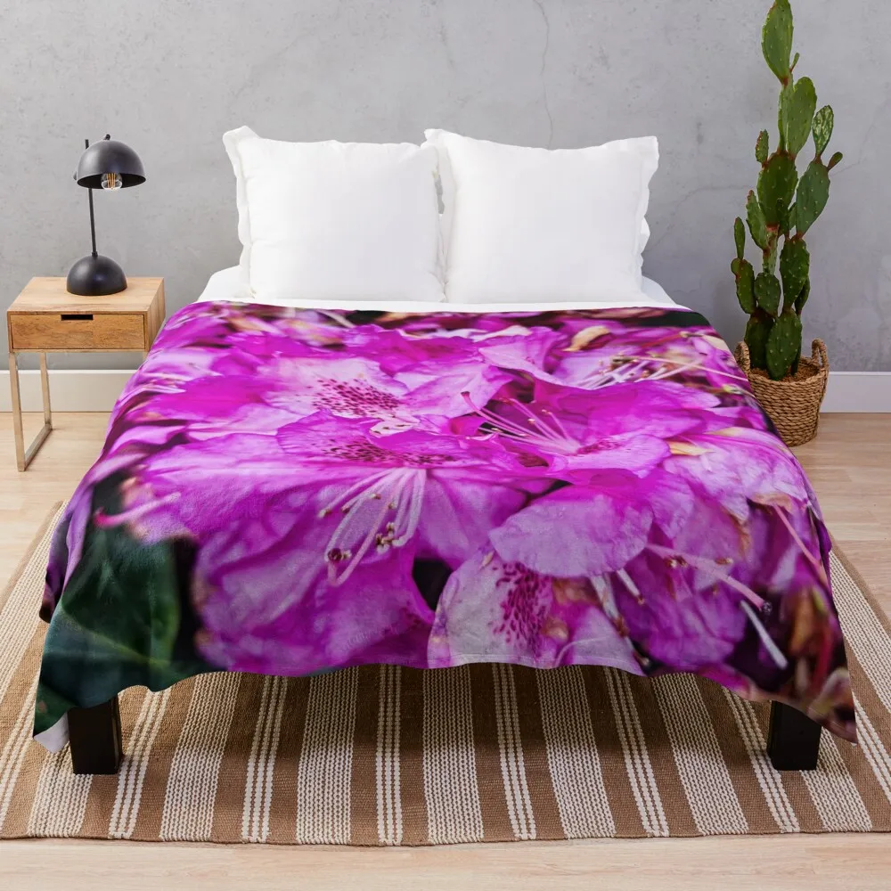 Розовое фиолетовое одеяло с азалией плед для кровати персонализированный